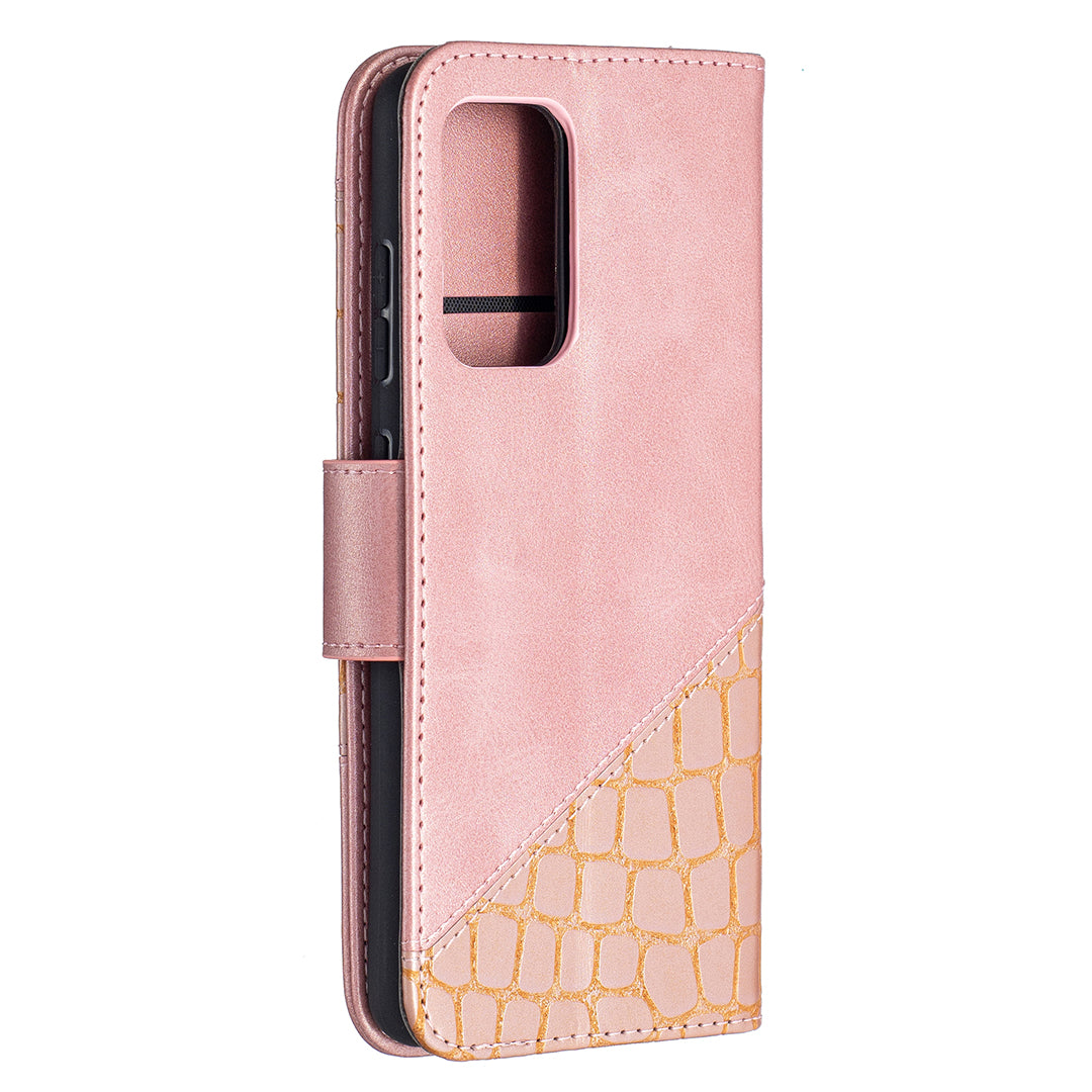 BF04 Splicing Crocodile Texture Protector Wallet Stand Leather Case for Samsung Galaxy A52 4G/5G / A52s 5G