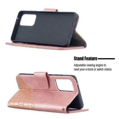 BF04 Splicing Crocodile Texture Protector Wallet Stand Leather Case for Samsung Galaxy A52 4G/5G / A52s 5G