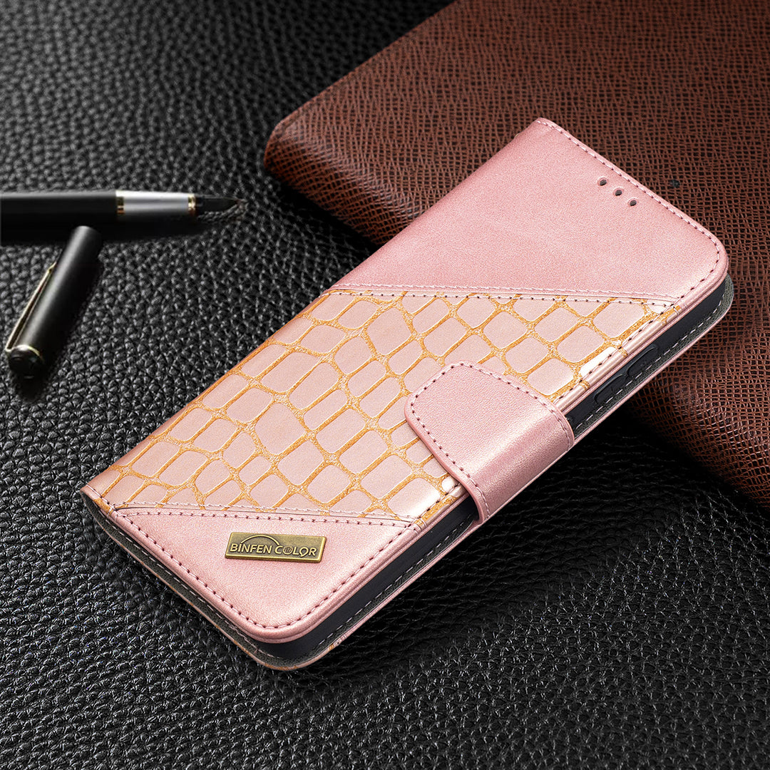 BF04 Splicing Crocodile Texture Protector Wallet Stand Leather Case for Samsung Galaxy A52 4G/5G / A52s 5G