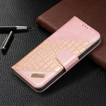 BF04 Splicing Crocodile Texture Protector Wallet Stand Leather Case for Samsung Galaxy A52 4G/5G / A52s 5G