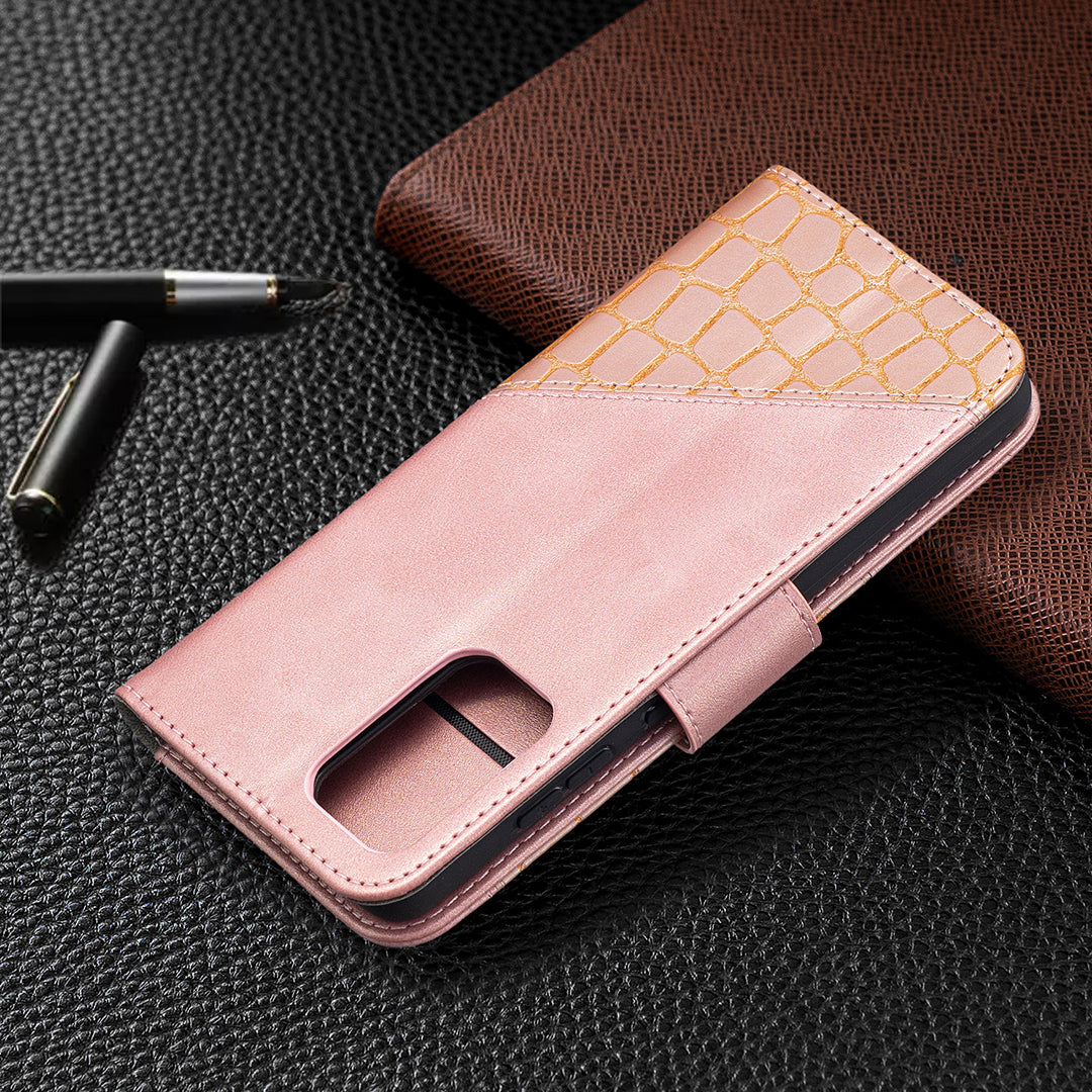 BF04 Splicing Crocodile Texture Protector Wallet Stand Leather Case for Samsung Galaxy A52 4G/5G / A52s 5G
