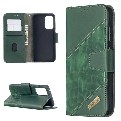 BF04 Splicing Crocodile Texture Protector Wallet Stand Leather Case for Samsung Galaxy A52 4G/5G / A52s 5G