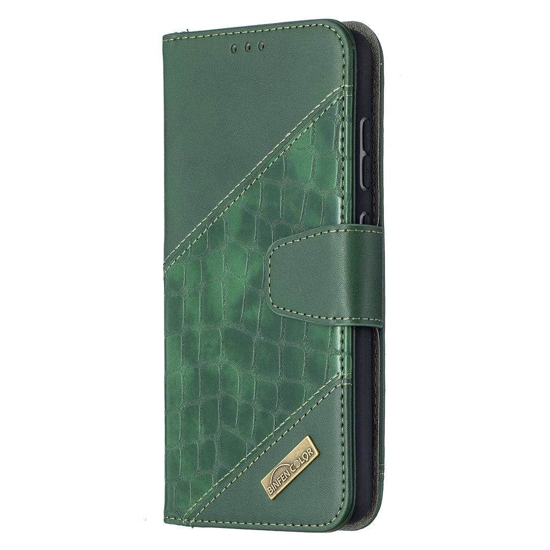 BF04 Splicing Crocodile Texture Protector Wallet Stand Leather Case for Samsung Galaxy A52 4G/5G / A52s 5G