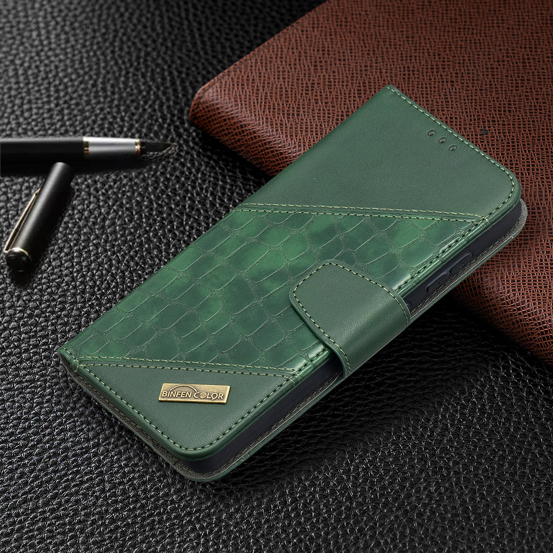 BF04 Splicing Crocodile Texture Protector Wallet Stand Leather Case for Samsung Galaxy A52 4G/5G / A52s 5G