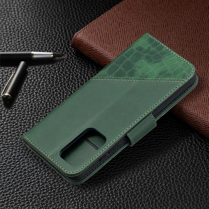 BF04 Splicing Crocodile Texture Protector Wallet Stand Leather Case for Samsung Galaxy A52 4G/5G / A52s 5G