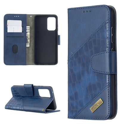 BF04 Splicing Crocodile Texture Protector Wallet Stand Leather Case for Samsung Galaxy A52 4G/5G / A52s 5G