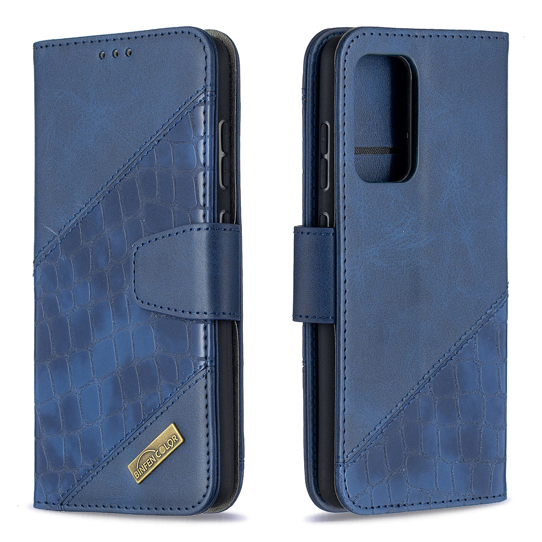 BF04 Splicing Crocodile Texture Protector Wallet Stand Leather Case for Samsung Galaxy A52 4G/5G / A52s 5G