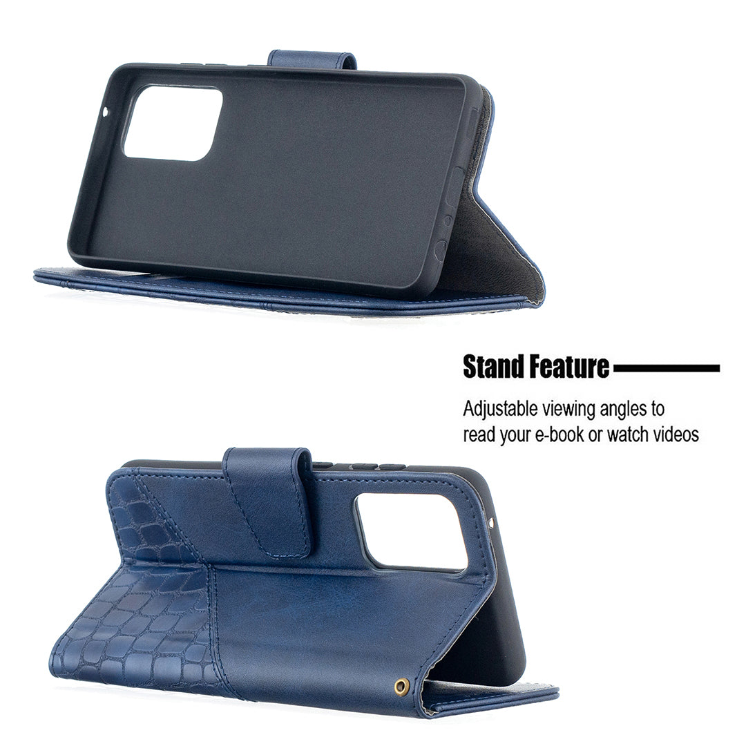 BF04 Splicing Crocodile Texture Protector Wallet Stand Leather Case for Samsung Galaxy A52 4G/5G / A52s 5G