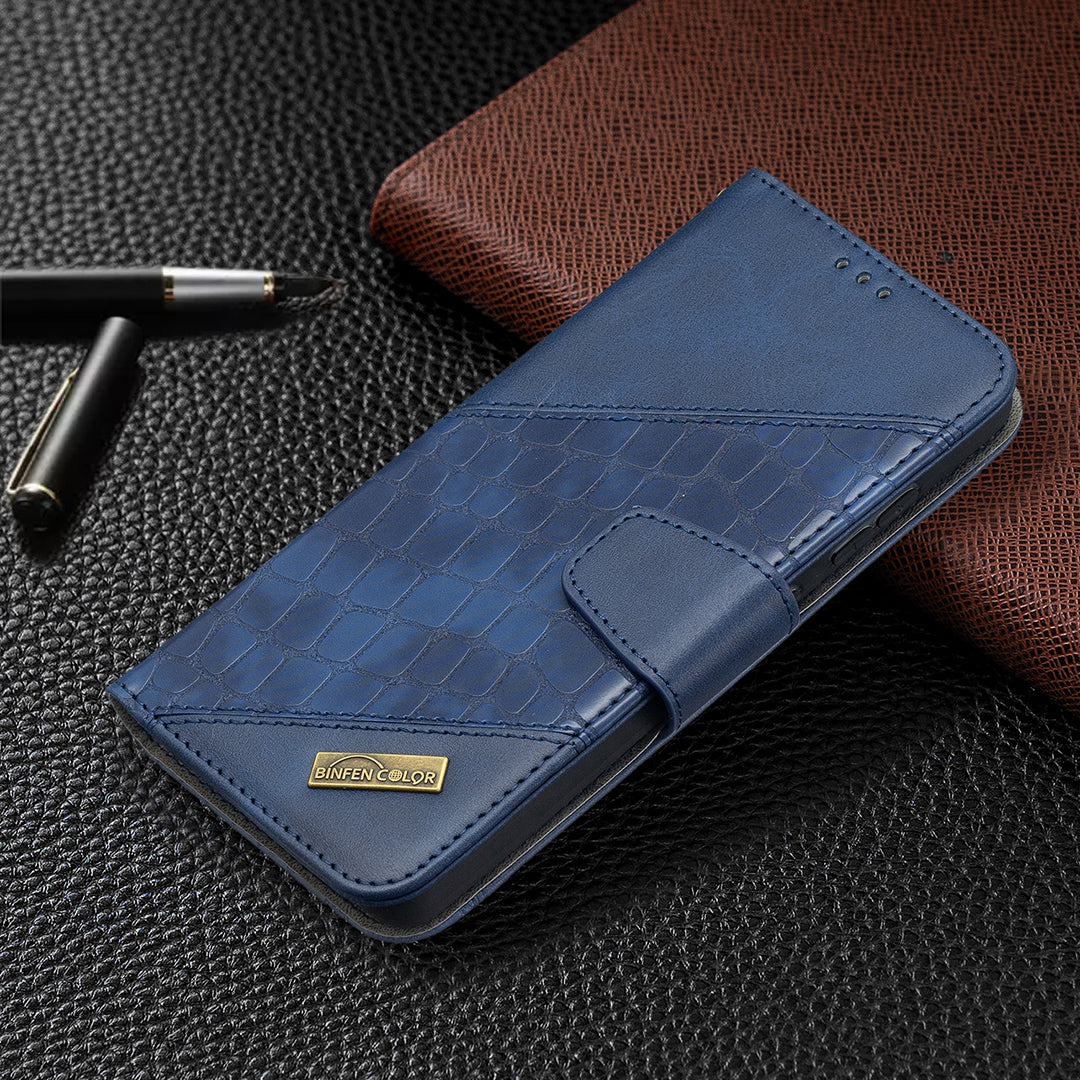 BF04 Splicing Crocodile Texture Protector Wallet Stand Leather Case for Samsung Galaxy A52 4G/5G / A52s 5G