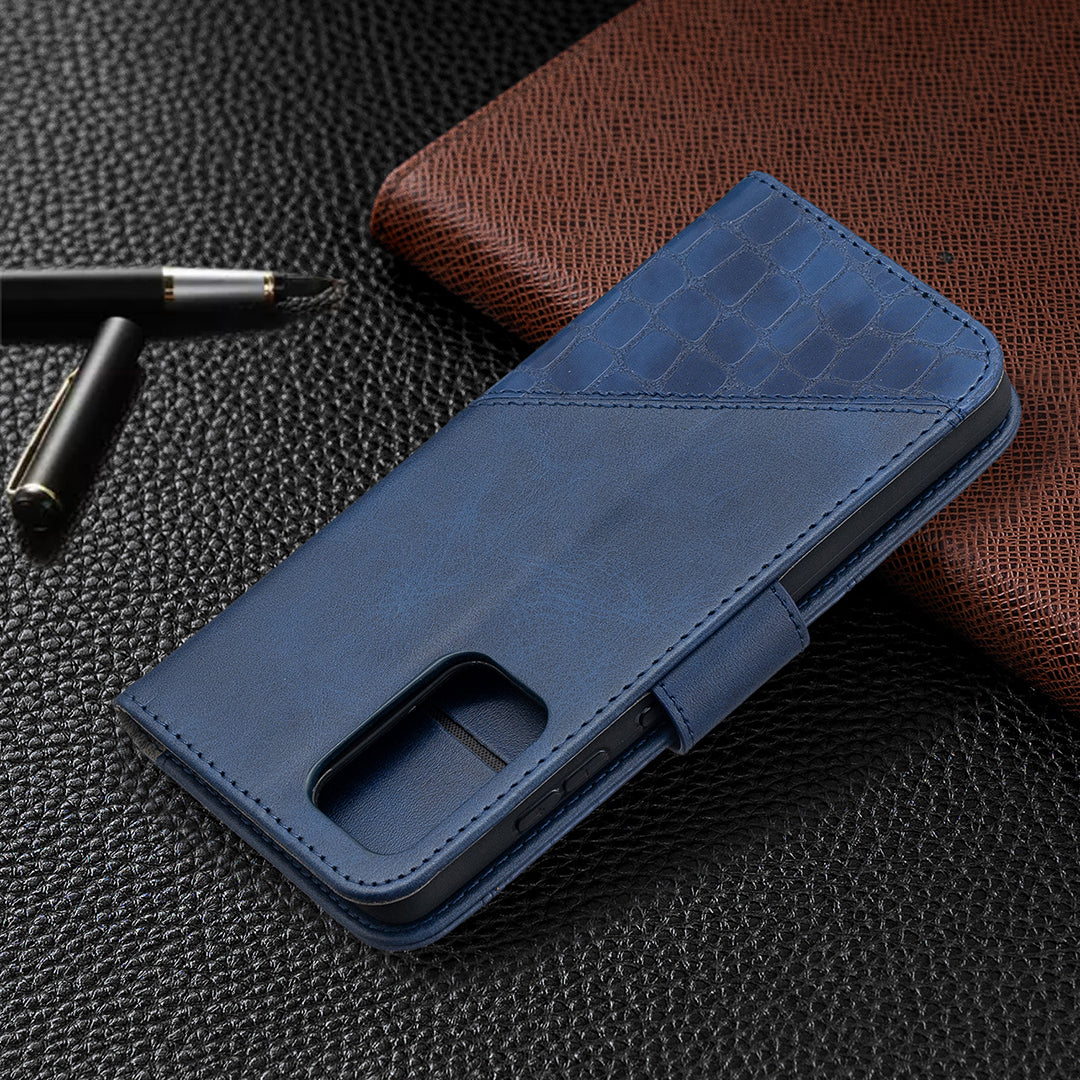 BF04 Splicing Crocodile Texture Protector Wallet Stand Leather Case for Samsung Galaxy A52 4G/5G / A52s 5G