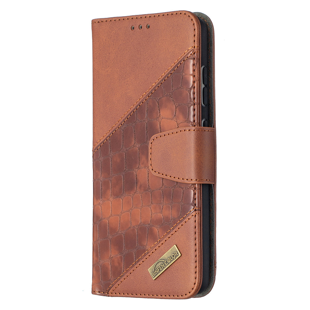 BF04 Splicing Crocodile Texture Protector Wallet Stand Leather Case for Samsung Galaxy A52 4G/5G / A52s 5G