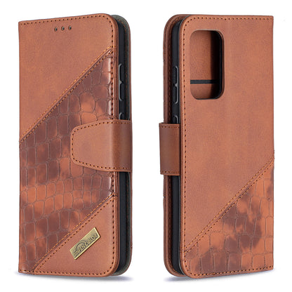BF04 Splicing Crocodile Texture Protector Wallet Stand Leather Case for Samsung Galaxy A52 4G/5G / A52s 5G