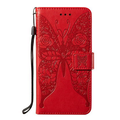 For Samsung Galaxy A52 4G/5G / A52s 5G Imprinted Rose Flower Butterflies Pattern Leather Wallet Stand Case