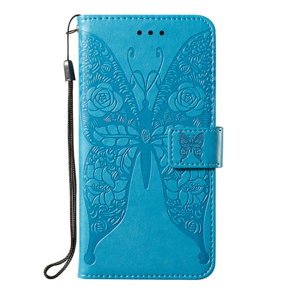 For Samsung Galaxy A52 4G/5G / A52s 5G Imprinted Rose Flower Butterflies Pattern Leather Wallet Stand Case