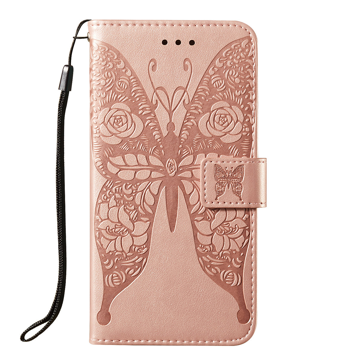 For Samsung Galaxy A52 4G/5G / A52s 5G Imprinted Rose Flower Butterflies Pattern Leather Wallet Stand Case
