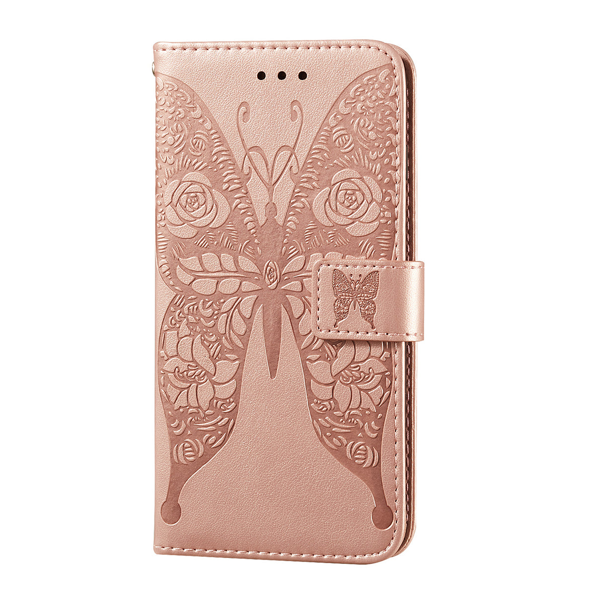 For Samsung Galaxy A52 4G/5G / A52s 5G Imprinted Rose Flower Butterflies Pattern Leather Wallet Stand Case