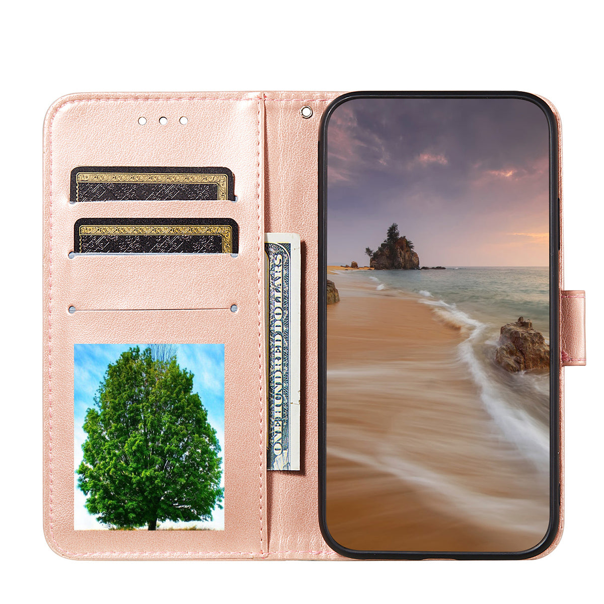 For Samsung Galaxy A52 4G/5G / A52s 5G Imprinted Rose Flower Butterflies Pattern Leather Wallet Stand Case