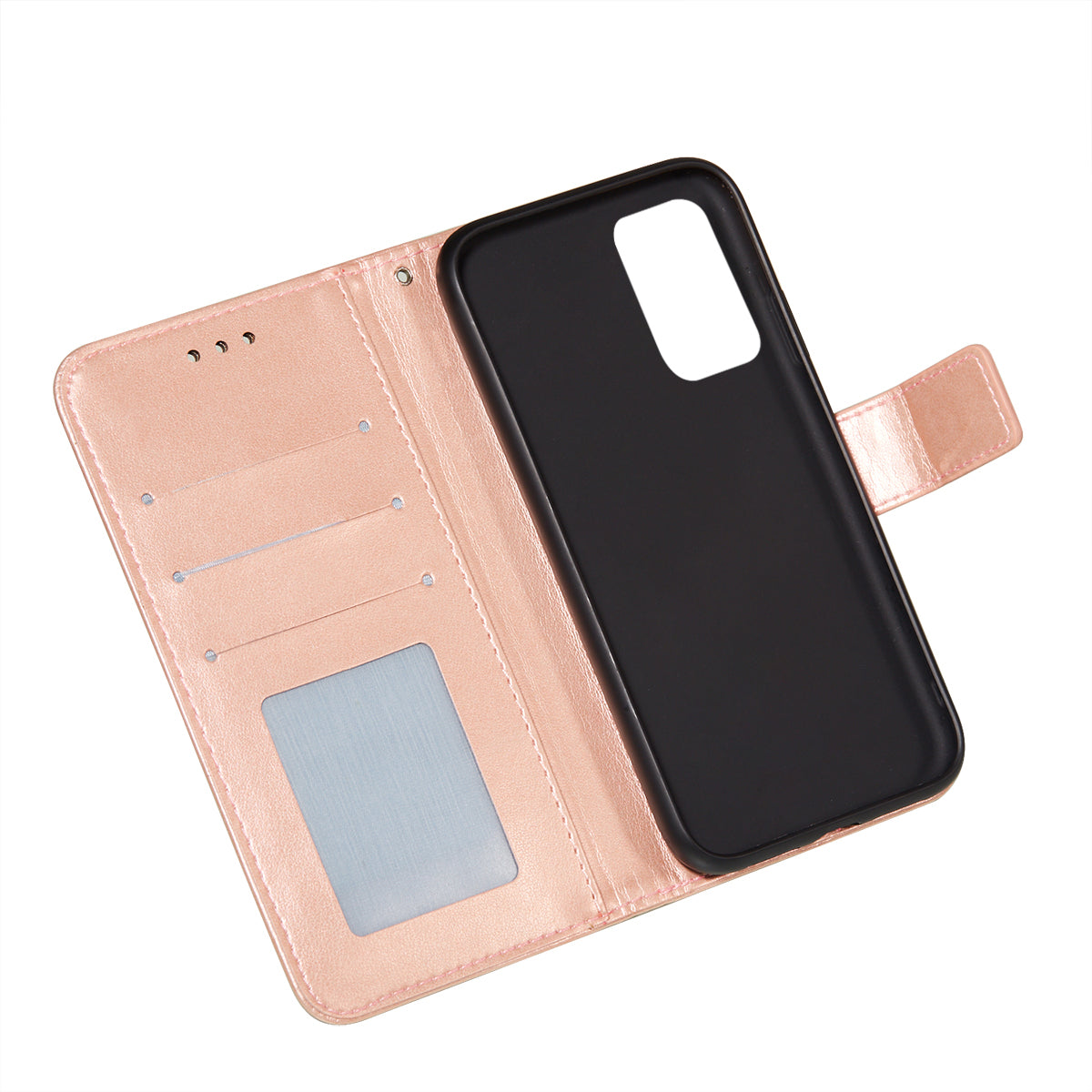 For Samsung Galaxy A52 4G/5G / A52s 5G Imprinted Rose Flower Butterflies Pattern Leather Wallet Stand Case
