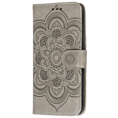 Imprint Mandala Flower Wallet Leather Cover for Samsung Galaxy A52 4G/5G / A52s 5G Protective Stand Shell