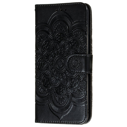 Imprint Mandala Flower Wallet Leather Cover for Samsung Galaxy A52 4G/5G / A52s 5G Protective Stand Shell