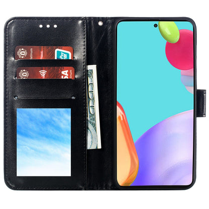 Imprint Mandala Flower Wallet Leather Cover for Samsung Galaxy A52 4G/5G / A52s 5G Protective Stand Shell