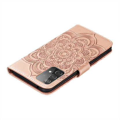 Imprint Mandala Flower Wallet Leather Cover for Samsung Galaxy A52 4G/5G / A52s 5G Protective Stand Shell