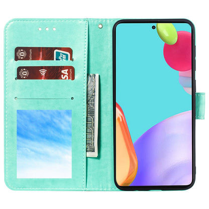 Imprint Mandala Flower Wallet Leather Cover for Samsung Galaxy A52 4G/5G / A52s 5G Protective Stand Shell