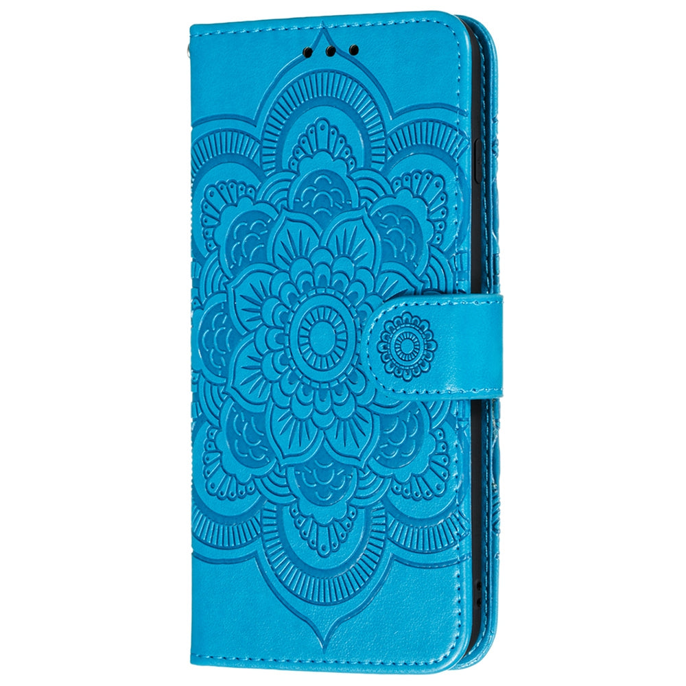 Imprint Mandala Flower Wallet Leather Cover for Samsung Galaxy A52 4G/5G / A52s 5G Protective Stand Shell