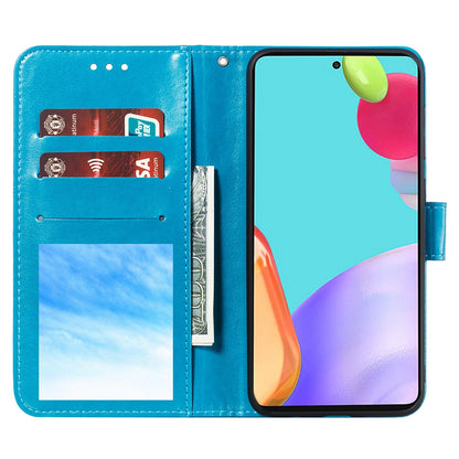 Imprint Mandala Flower Wallet Leather Cover for Samsung Galaxy A52 4G/5G / A52s 5G Protective Stand Shell