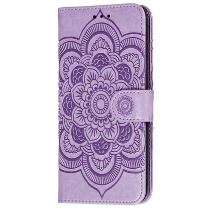 Imprint Mandala Flower Wallet Leather Cover for Samsung Galaxy A52 4G/5G / A52s 5G Protective Stand Shell