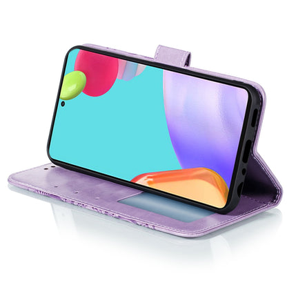 Imprint Mandala Flower Wallet Leather Cover for Samsung Galaxy A52 4G/5G / A52s 5G Protective Stand Shell