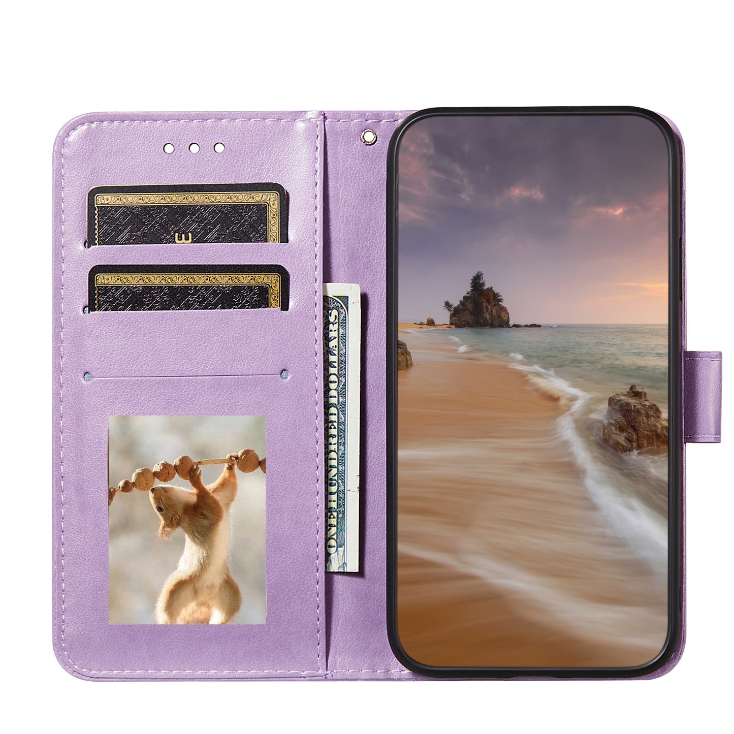Dual-sided Magnetic Clasp Leather Wallet Stand Phone Case Shell for Samsung Galaxy A52 4G/5G / A52s 5G
