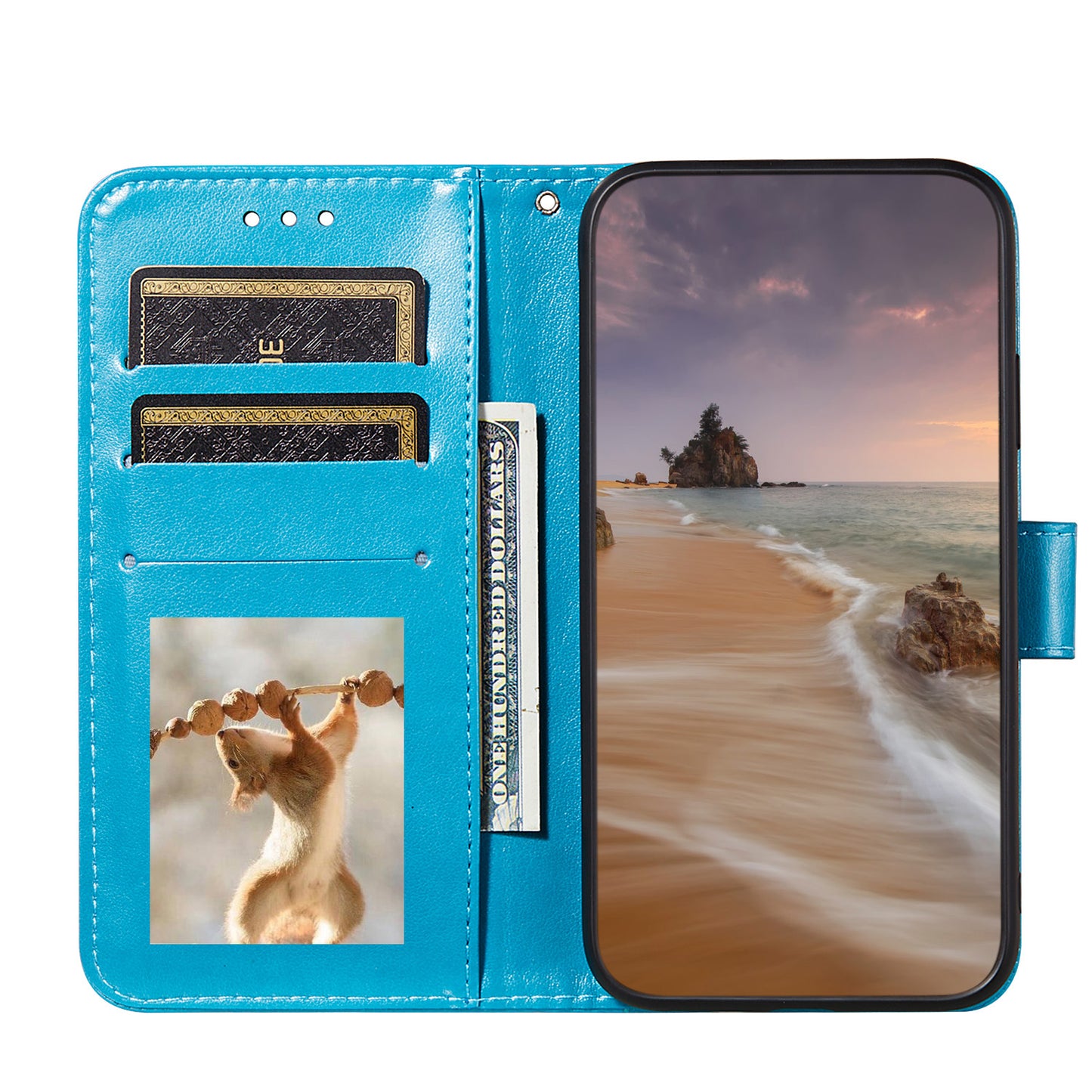 Dual-sided Magnetic Clasp Leather Wallet Stand Phone Case Shell for Samsung Galaxy A52 4G/5G / A52s 5G
