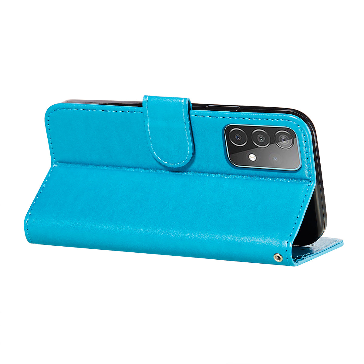 Dual-sided Magnetic Clasp Leather Wallet Stand Phone Case Shell for Samsung Galaxy A52 4G/5G / A52s 5G