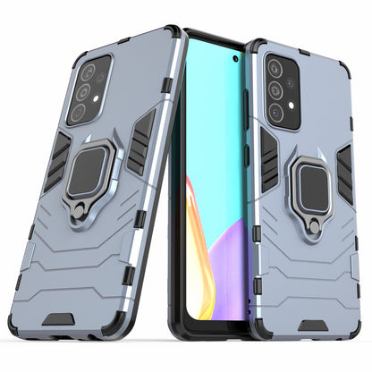 For Samsung Galaxy A52 4G/5G / A52s 5G Cool Guard PC + TPU Hybrid Phone Case Anti-shock Phone Cover with Ring Kickstand