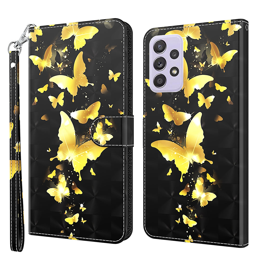 Pattern Printing Design PU Leather Phone Wallet Stand Case Shell for Samsung Galaxy A52 4G/5G / A52s 5G
