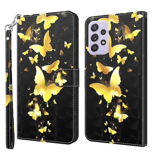 Pattern Printing Design PU Leather Phone Wallet Stand Case Shell for Samsung Galaxy A52 4G/5G / A52s 5G