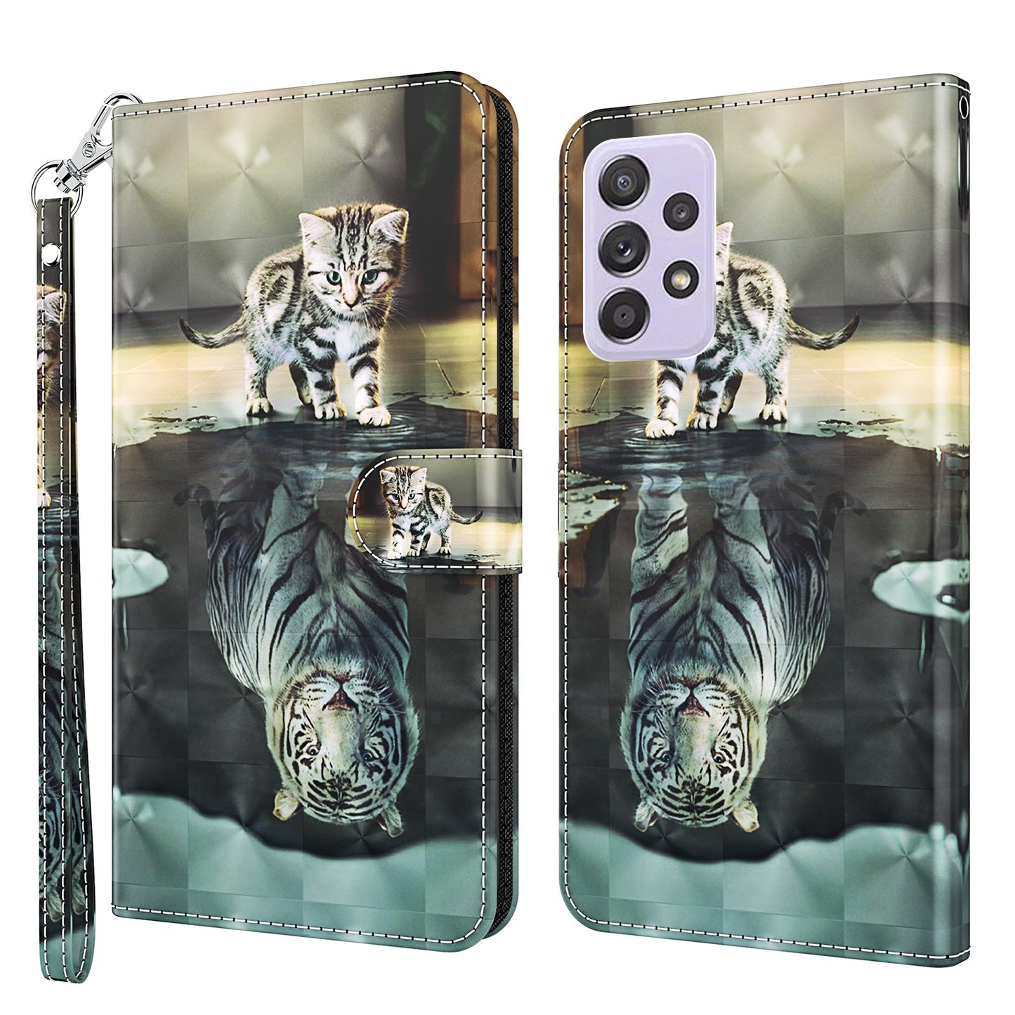 Pattern Printing Design PU Leather Phone Wallet Stand Case Shell for Samsung Galaxy A52 4G/5G / A52s 5G