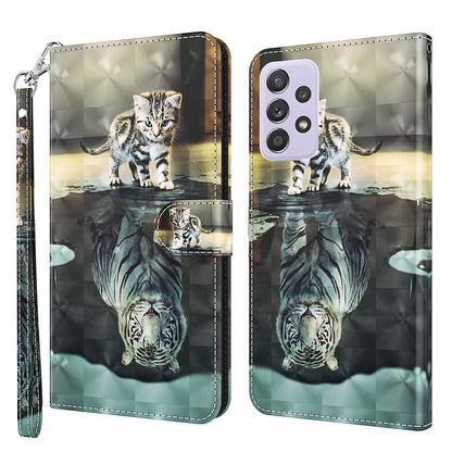 Pattern Printing Design PU Leather Phone Wallet Stand Case Shell for Samsung Galaxy A52 4G/5G / A52s 5G