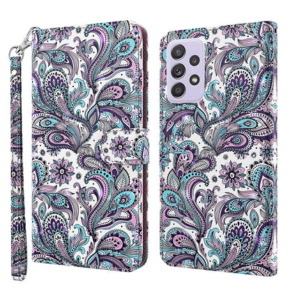 Pattern Printing Design PU Leather Phone Wallet Stand Case Shell for Samsung Galaxy A52 4G/5G / A52s 5G