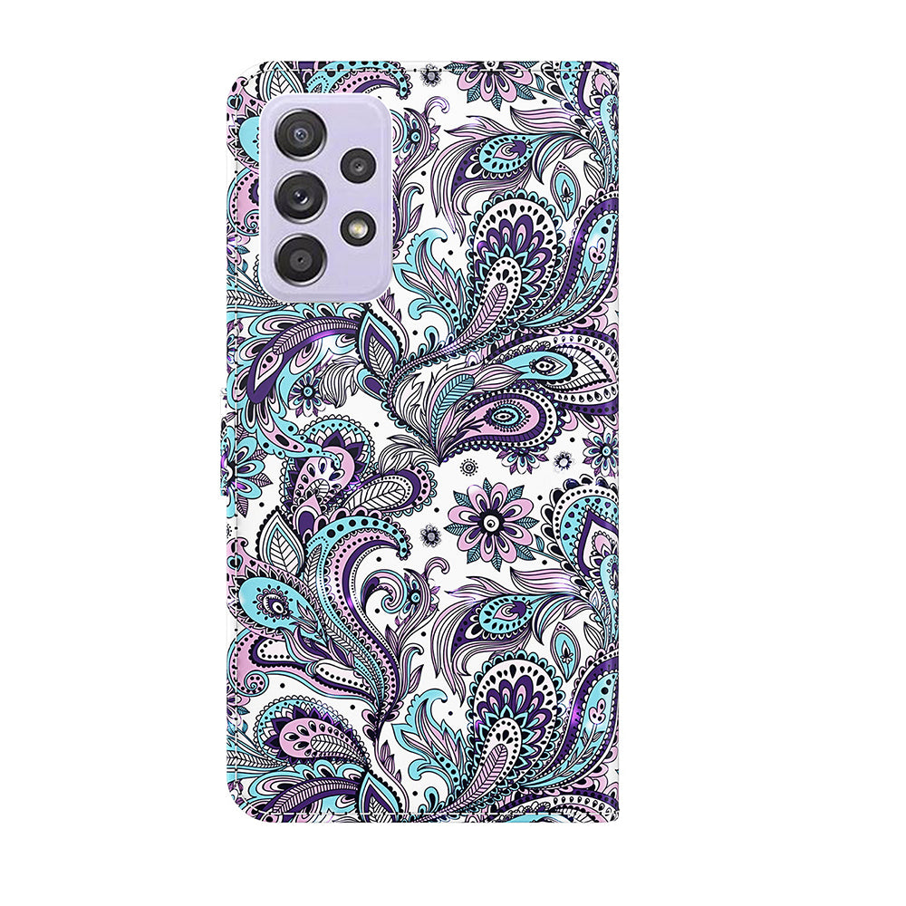 Pattern Printing Design PU Leather Phone Wallet Stand Case Shell for Samsung Galaxy A52 4G/5G / A52s 5G