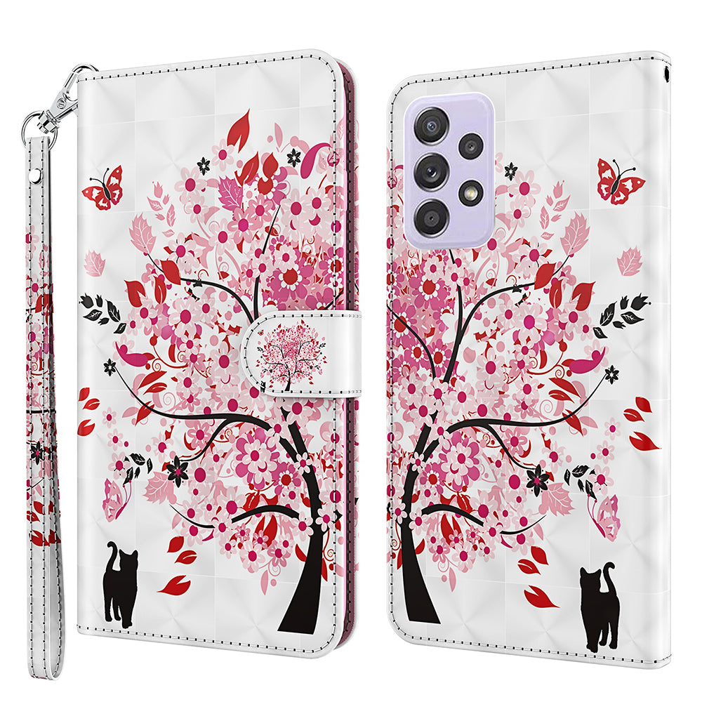 Pattern Printing Design PU Leather Phone Wallet Stand Case Shell for Samsung Galaxy A52 4G/5G / A52s 5G