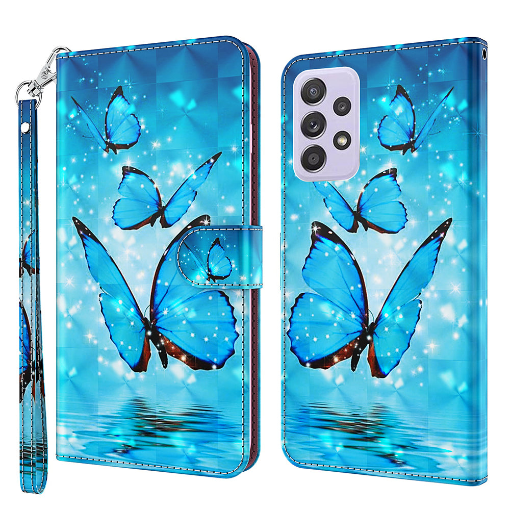 Pattern Printing Design PU Leather Phone Wallet Stand Case Shell for Samsung Galaxy A52 4G/5G / A52s 5G