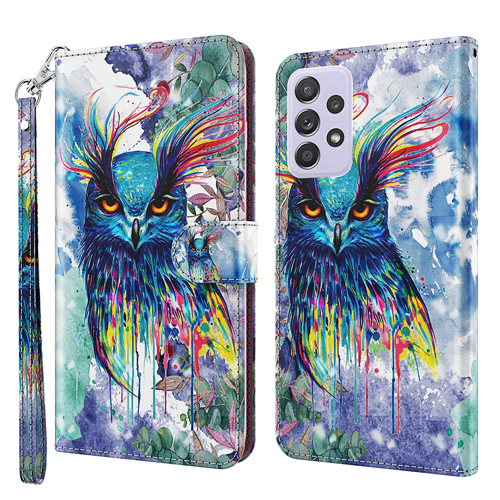 Pattern Printing Design PU Leather Phone Wallet Stand Case Shell for Samsung Galaxy A52 4G/5G / A52s 5G