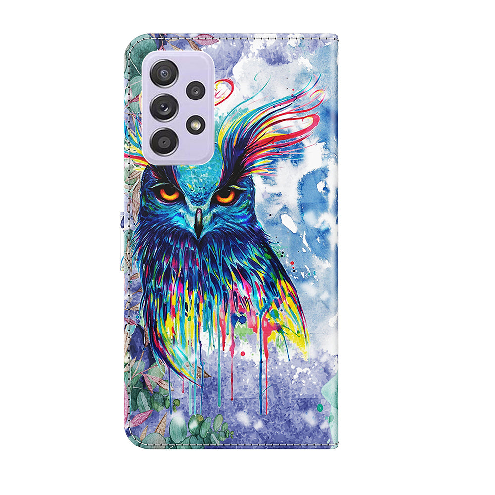 Pattern Printing Design PU Leather Phone Wallet Stand Case Shell for Samsung Galaxy A52 4G/5G / A52s 5G
