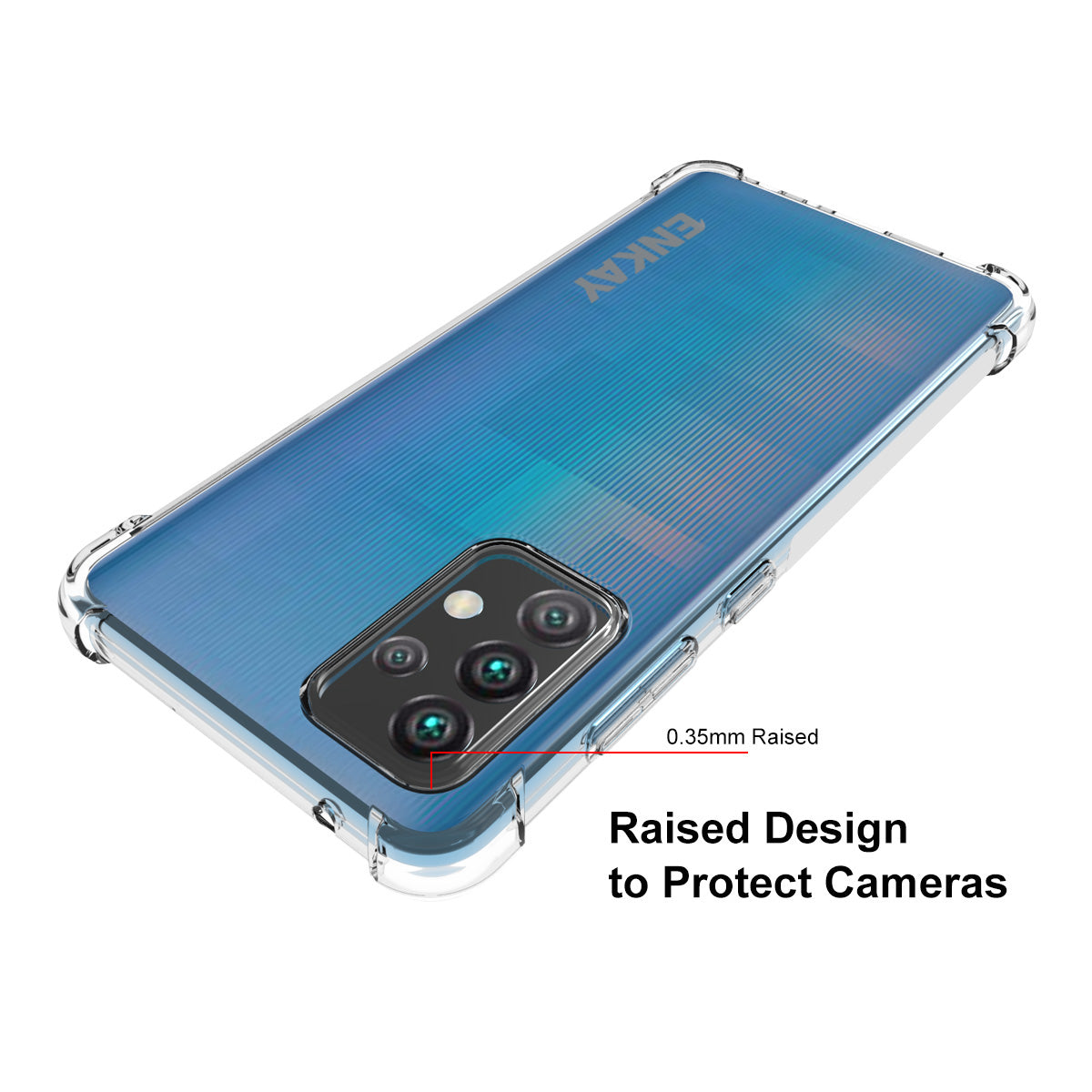 ENKAY HAT PRINCE Anti-slip Design Transparent TPU Case with 0.26mm 9H 2.5D Tempered Glass Screen Film for Samsung Galaxy A52 4G/5G / A52s 5G