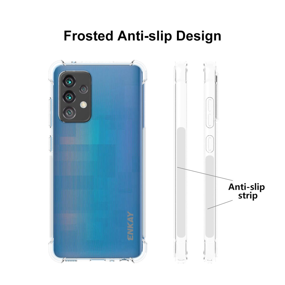 ENKAY HAT PRINCE Anti-slip Design Transparent TPU Case with 0.26mm 9H 2.5D Tempered Glass Screen Film for Samsung Galaxy A52 4G/5G / A52s 5G