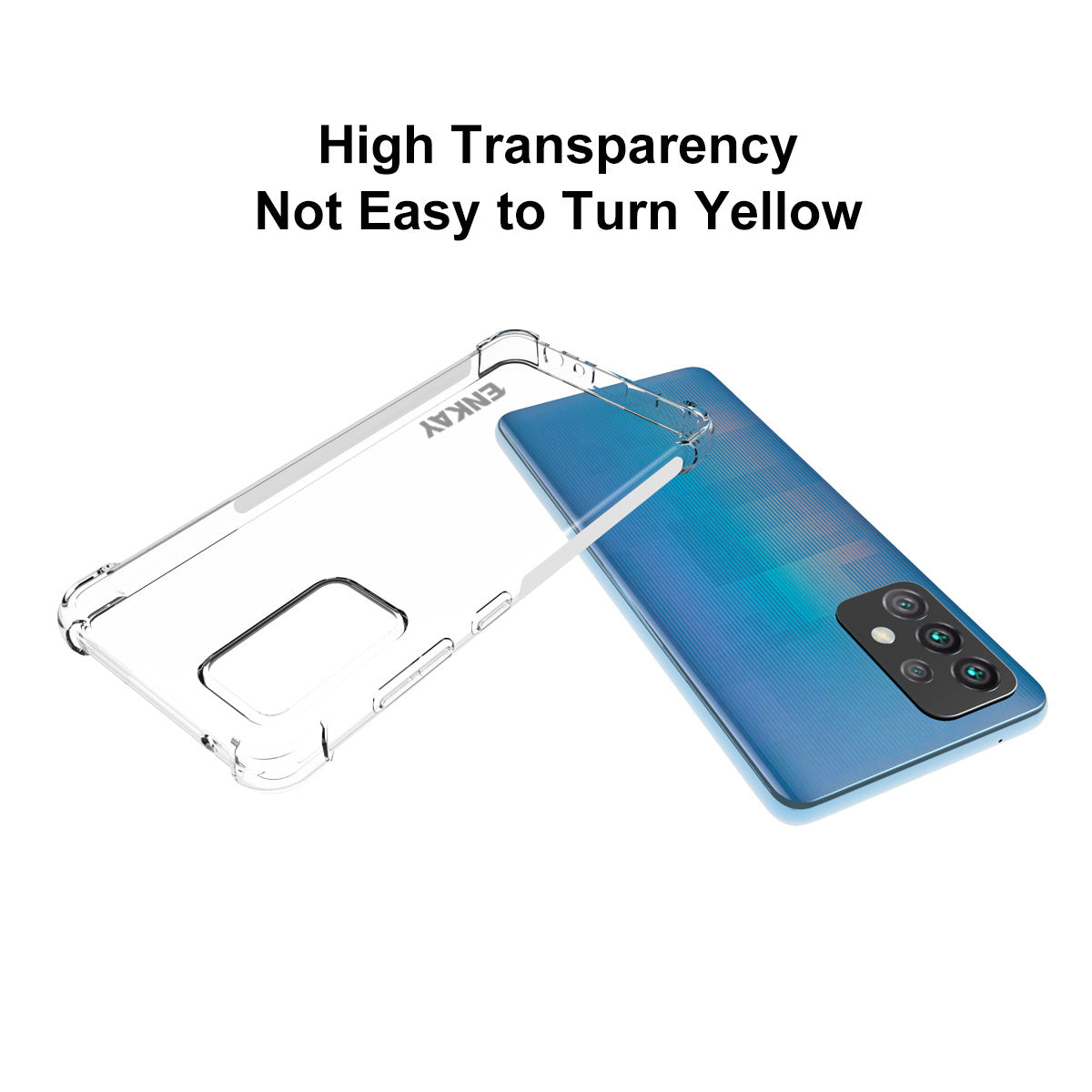 ENKAY HAT PRINCE Anti-slip Design Transparent TPU Case with 0.26mm 9H 2.5D Tempered Glass Screen Film for Samsung Galaxy A52 4G/5G / A52s 5G