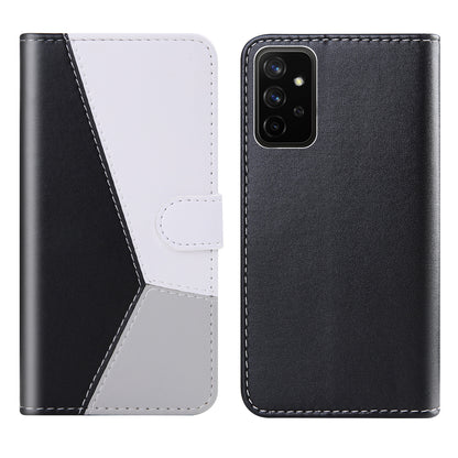 Wallet Design Three-color Splicing Leather Stand Cover for Samsung Galaxy A52 4G/5G / A52s 5G