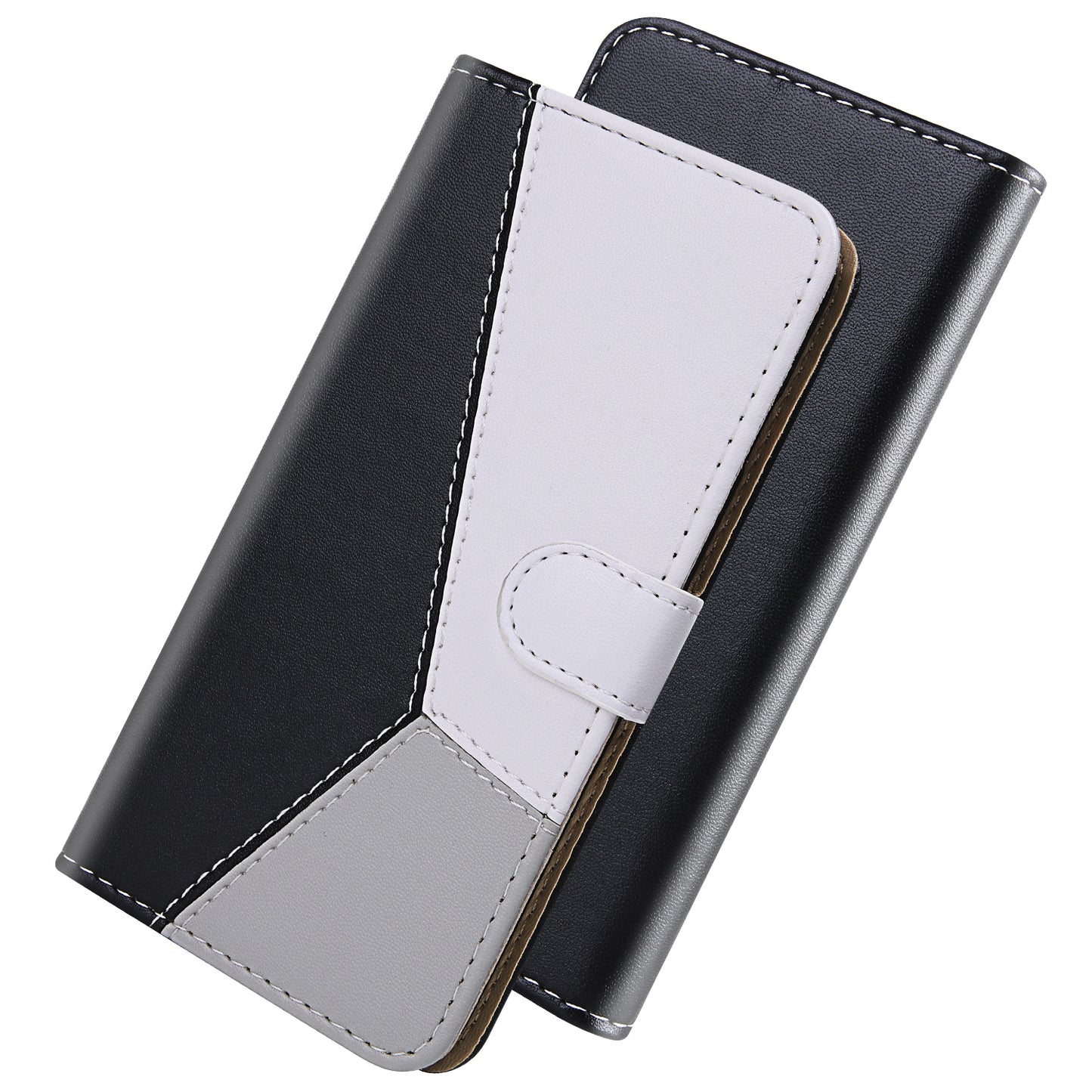 Wallet Design Three-color Splicing Leather Stand Cover for Samsung Galaxy A52 4G/5G / A52s 5G